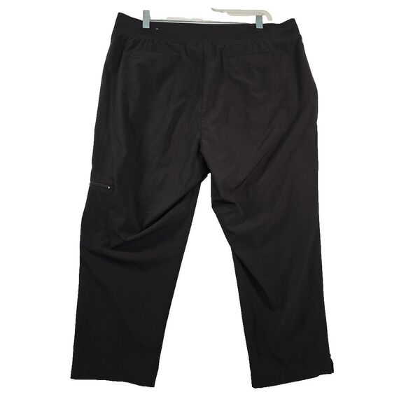 Zenergy by Chico's Cropped Cargo Ankle Pants Women's 2 (US 12) Pull On Black - Picture 2 of 11